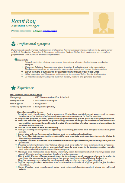 Marketing resume template